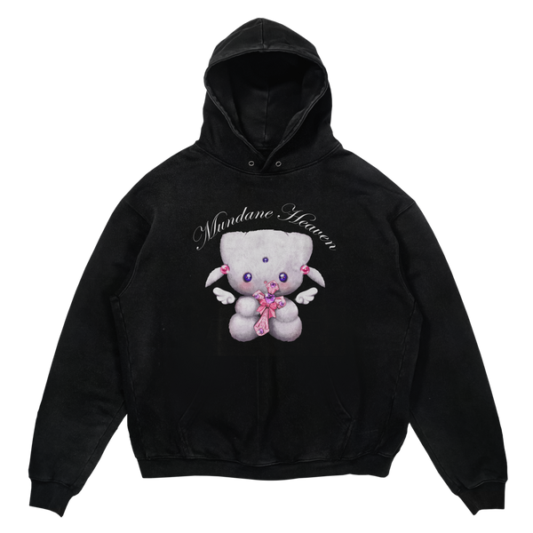 cat embroidery + graphic hoodie
